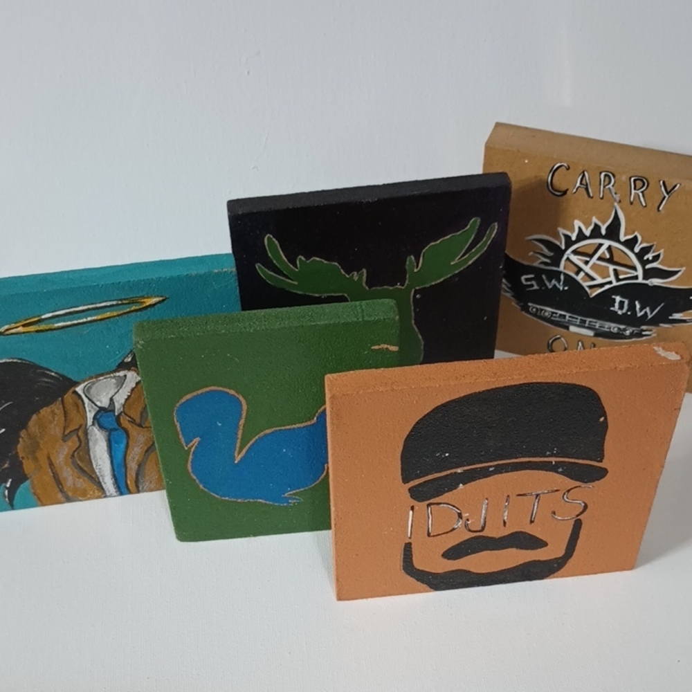 Hand-Painted Decorative Wooden Blocks -Supernatural Fans